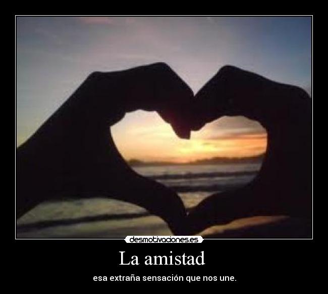 La amistad  - esa extraña sensación que nos une.