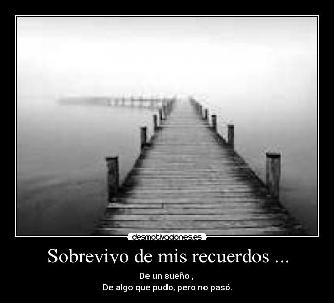 Sobrevivo de mis recuerdos ... - De un sueño ,
De algo que pudo, pero no pasó.