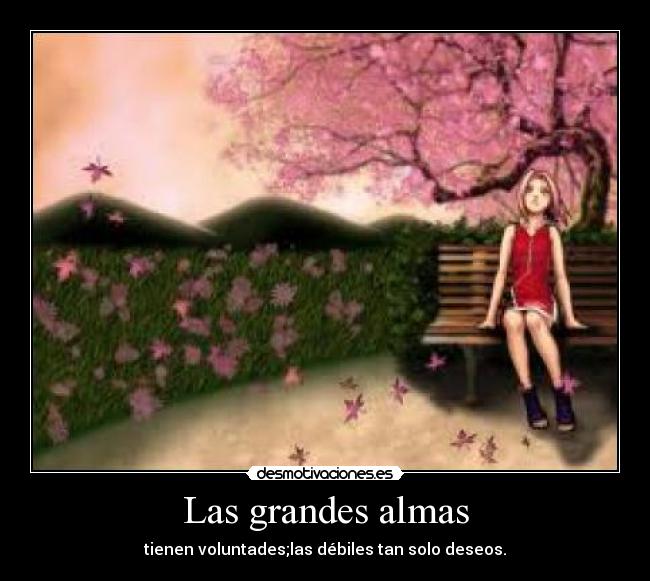 Las grandes almas - tienen voluntades;las débiles tan solo deseos.