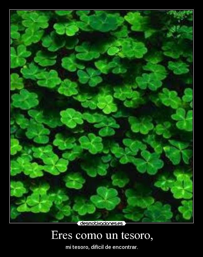 Eres como un tesoro, - mi tesoro, difícil de encontrar.
