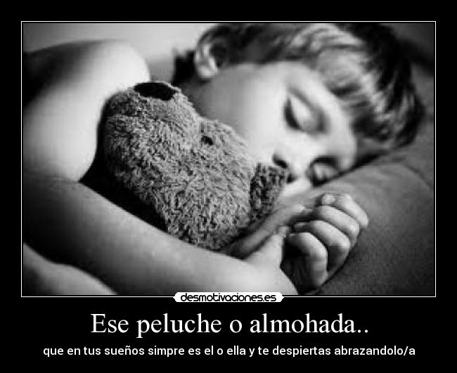 Ese peluche o almohada.. - que en tus sueños simpre es el o ella y te despiertas abrazandolo/a