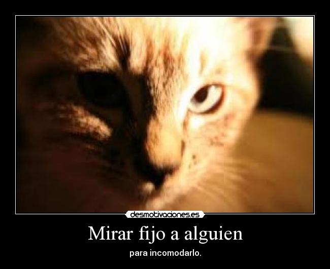 Mirar fijo a alguien - para incomodarlo.
