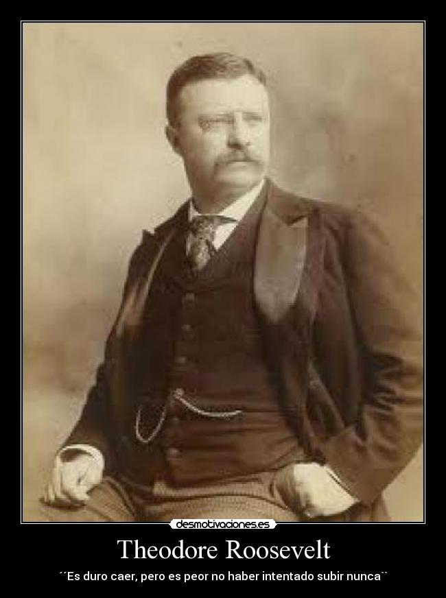 Theodore Roosevelt - ´´Es duro caer, pero es peor no haber intentado subir nunca``
