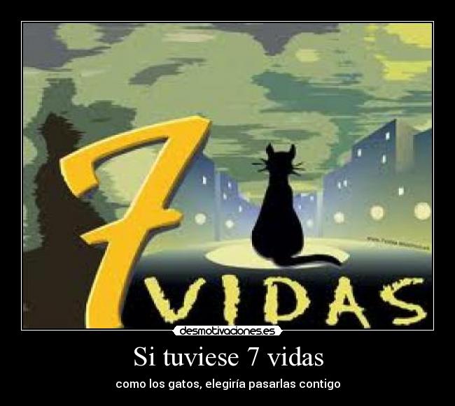 Si tuviese 7 vidas - como los gatos, elegiría pasarlas contigo