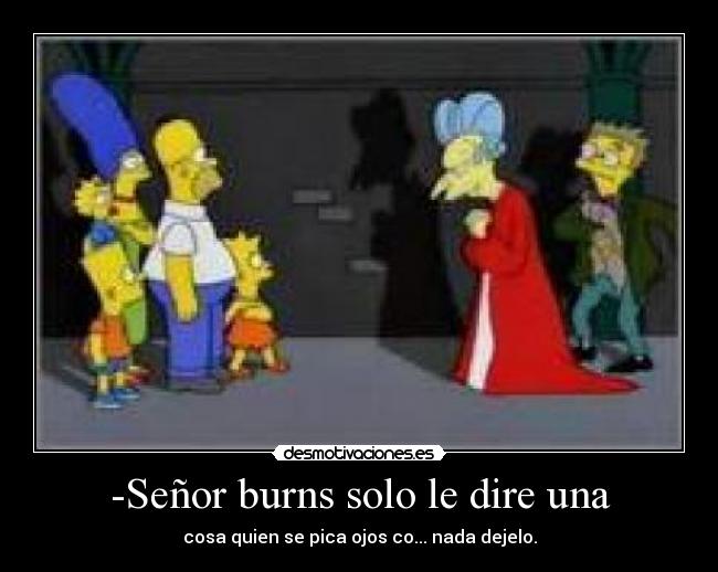-Señor burns solo le dire una - cosa quien se pica ojos co... nada dejelo.