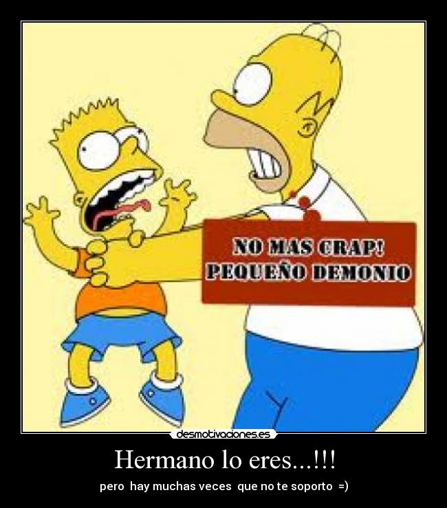 Hermano lo eres...!!! - pero hay muchas veces que no te soporto =)