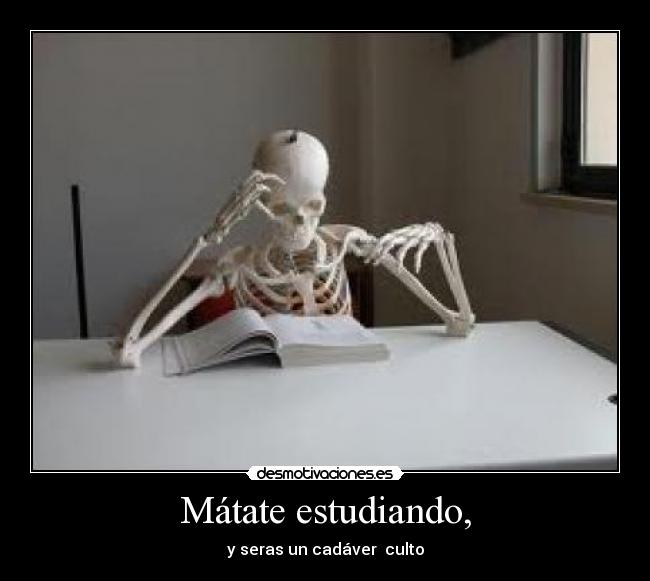 Mátate estudiando, -