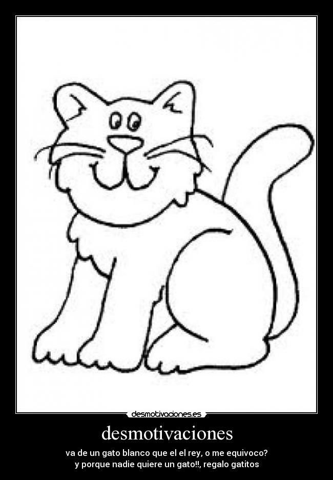 desmotivaciones - va de un gato blanco que el el rey, o me equivoco?
y porque nadie quiere un gato!!, regalo gatitos