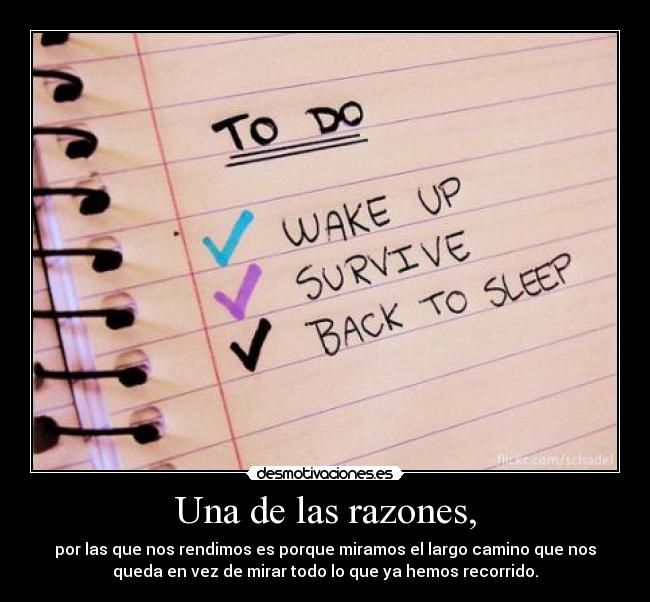 Una de las razones, -