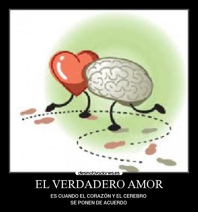 EL VERDADERO AMOR - ES CUANDO EL CORAZÓN Y EL CEREBRO
SE PONEN DE ACUERDO