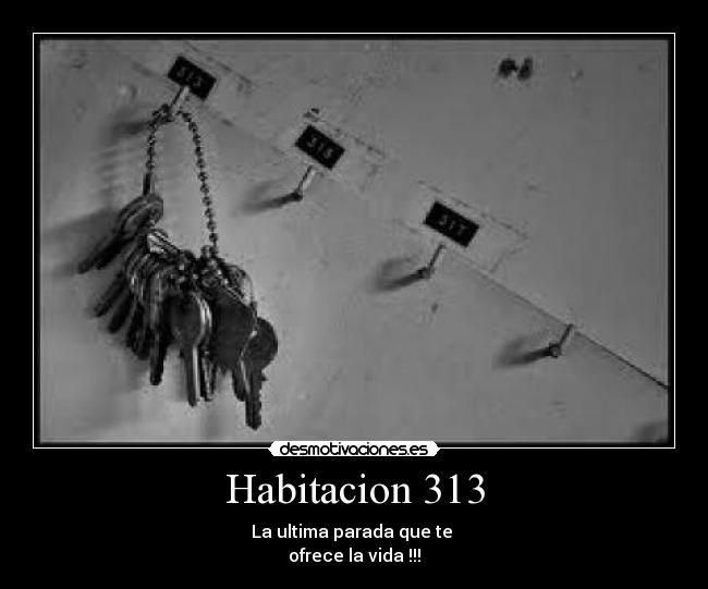 Habitacion 313 - La ultima parada que te
ofrece la vida !!!