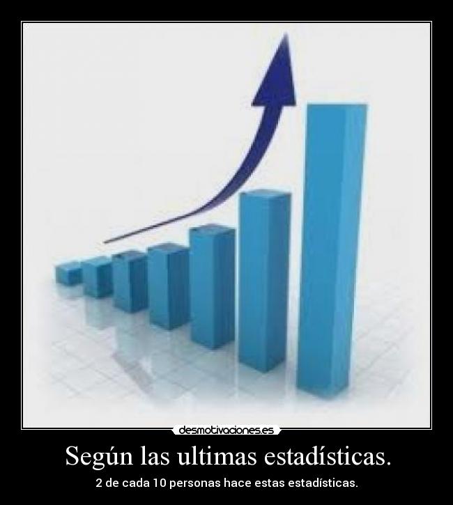 Según las ultimas estadísticas. - 2 de cada 10 personas hace estas estadísticas.