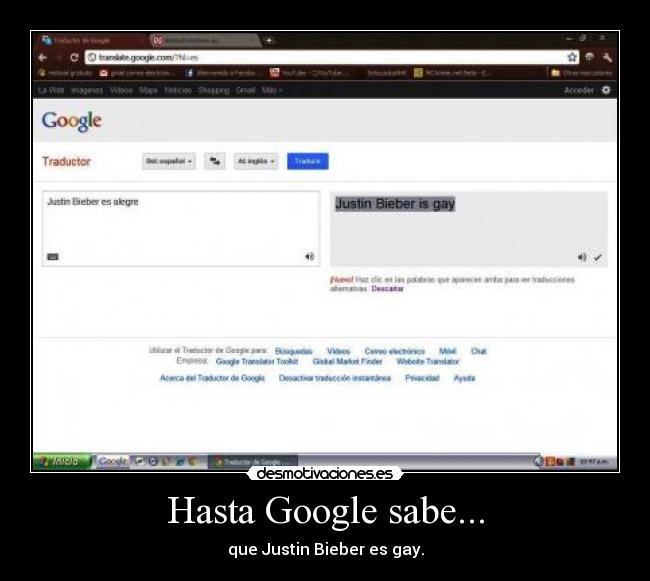 Hasta Google sabe... - que Justin Bieber es gay.