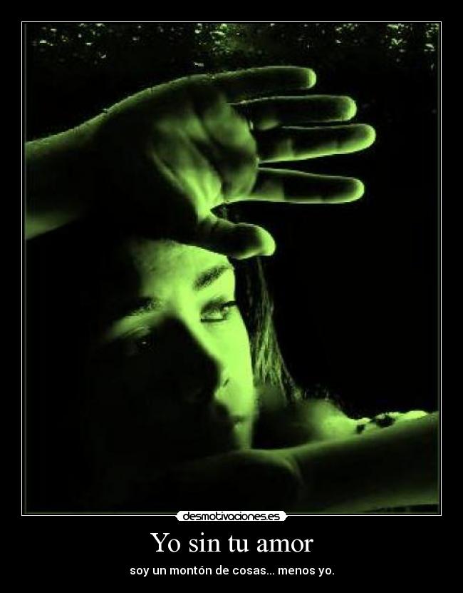 Yo sin tu amor - soy un montón de cosas... menos yo.