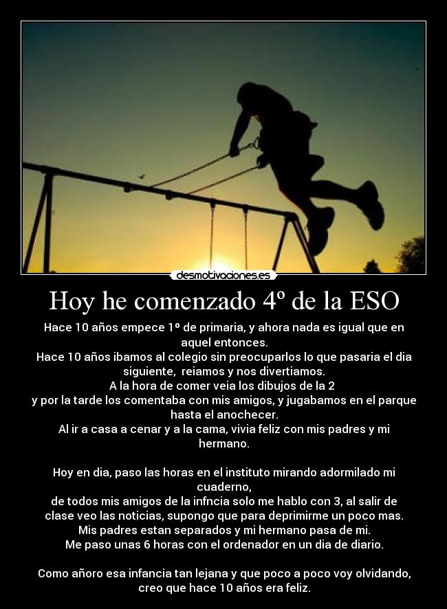 Hoy he comenzado 4º de la ESO - 
