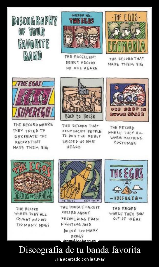 Discografía de tu banda favorita - ¿Ha acertado con la tuya?