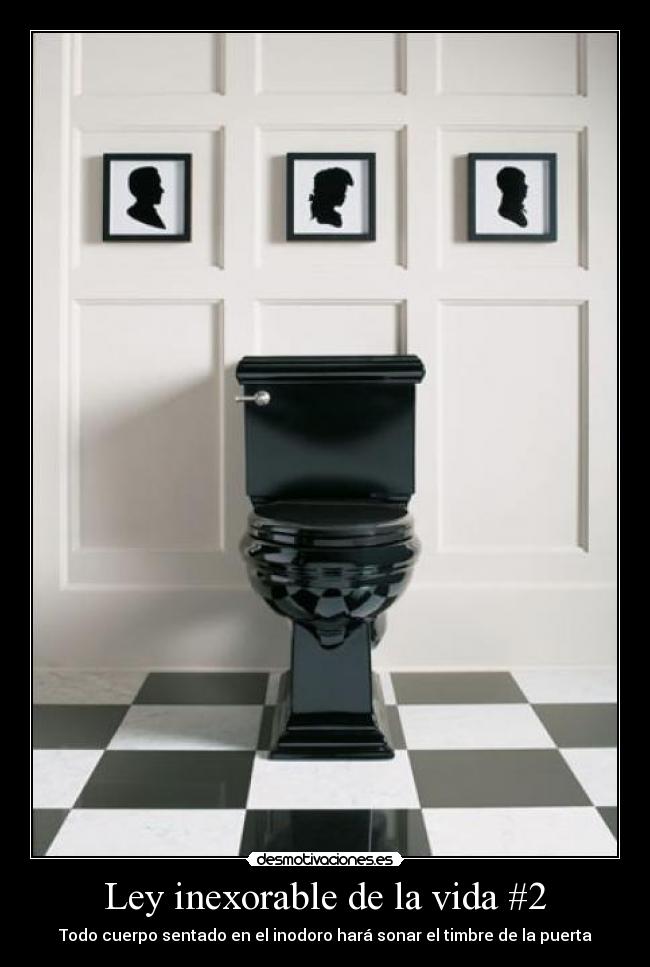 Ley inexorable de la vida #2 - Todo cuerpo sentado en el inodoro hará sonar el timbre de la puerta