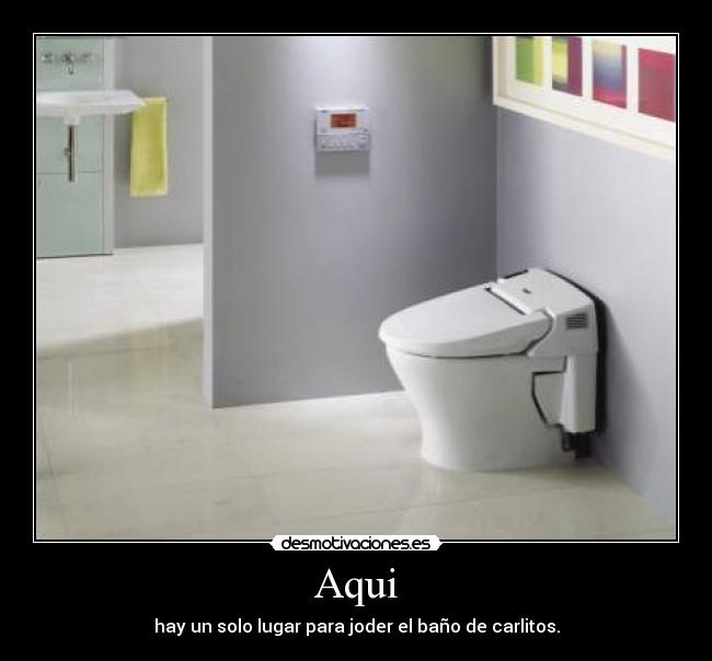Aqui - hay un solo lugar para joder el baño de carlitos.
