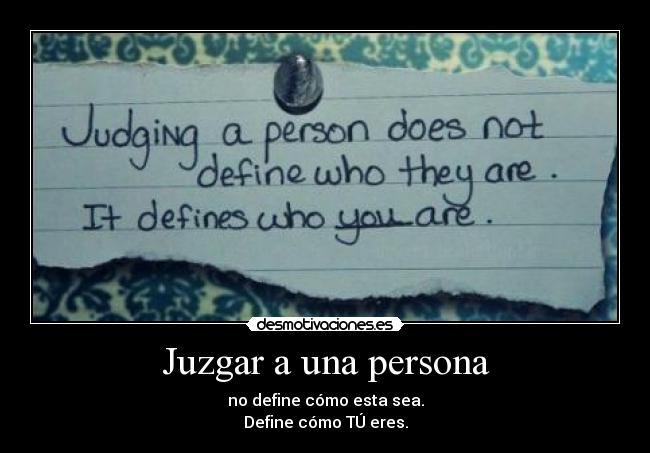Juzgar a una persona -