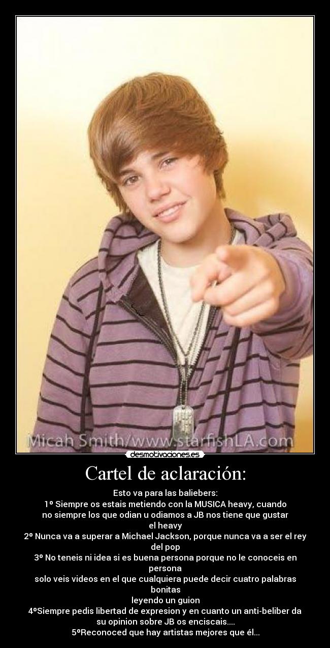 Cartel de aclaración: - 