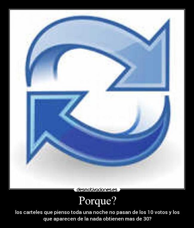 Porque? - los carteles que pienso toda una noche no pasan de los 10 votos y los
que aparecen de la nada obtienen mas de 30?