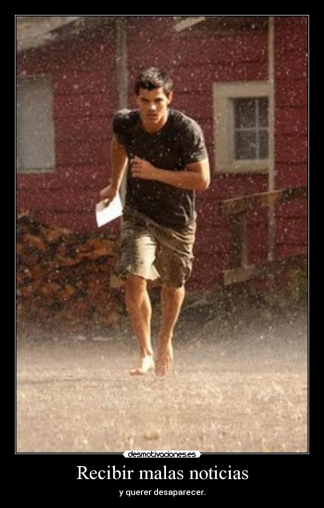 Recibir malas noticias - y querer desaparecer.