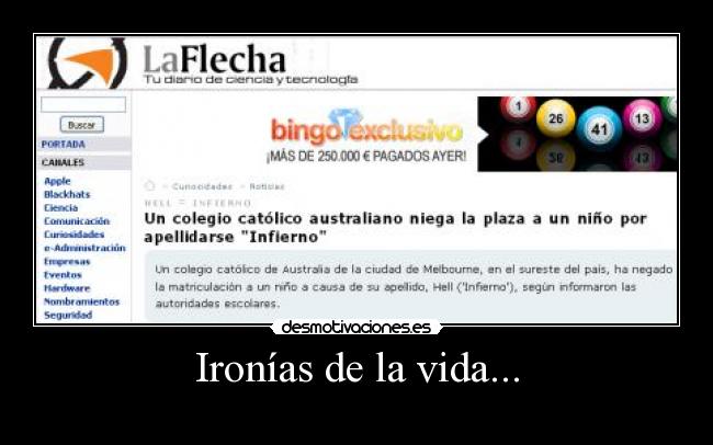 Ironías de la vida... - 