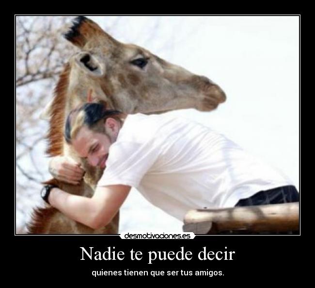 Nadie te puede decir - quienes tienen que ser tus amigos.