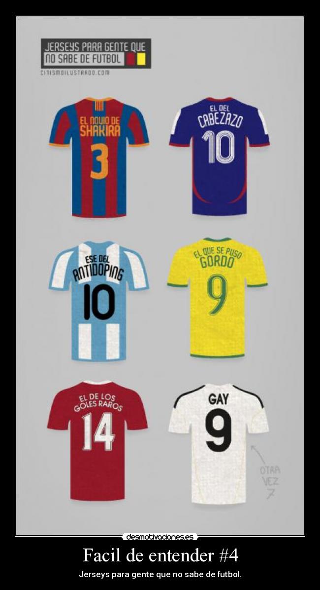 Facil de entender #4 - Jerseys para gente que no sabe de futbol.