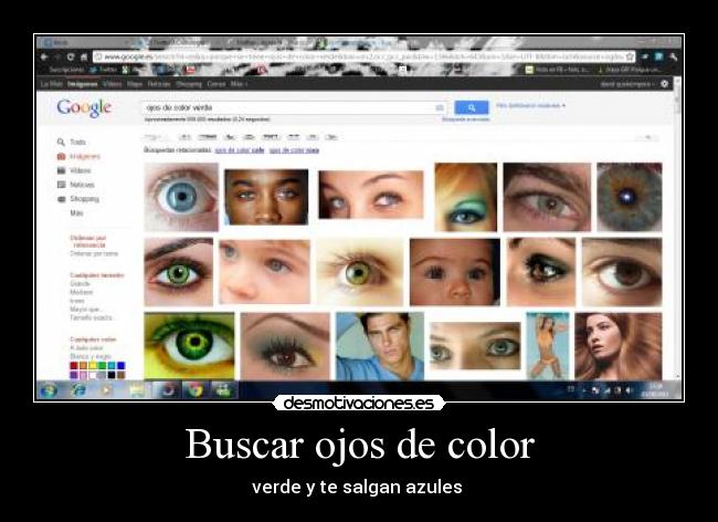 Buscar ojos de color - verde y te salgan azules