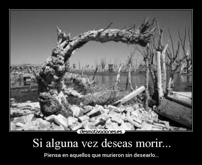 Si alguna vez deseas morir... - Piensa en aquellos que murieron sin desearlo...