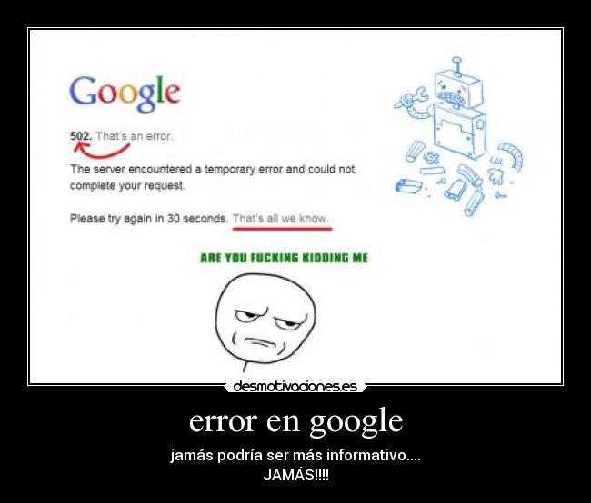 error en google -