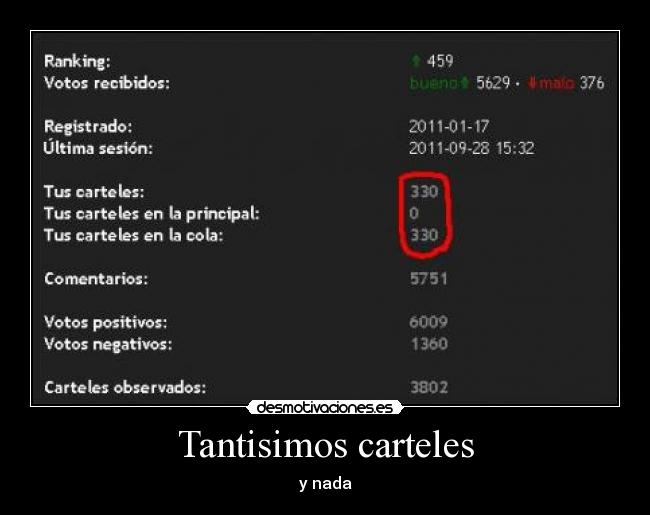 Tantisimos carteles - y nada