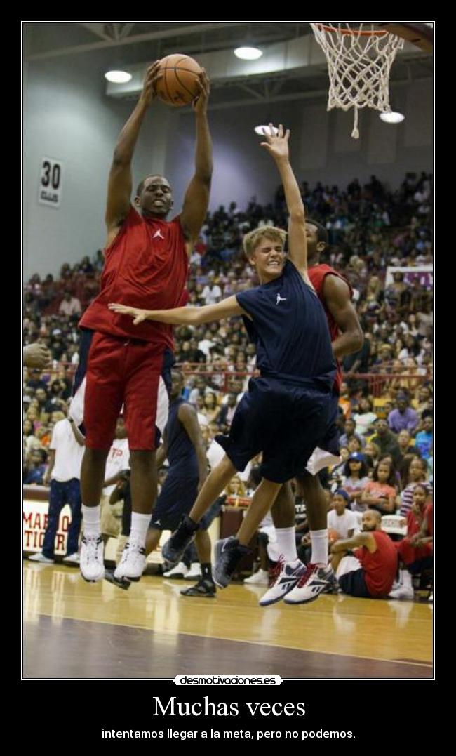 Muchas veces - intentamos llegar a la meta, pero no podemos.