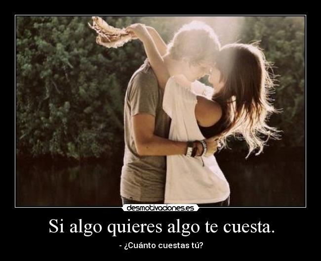 Si algo quieres algo te cuesta. - - ¿Cuánto cuestas tú?