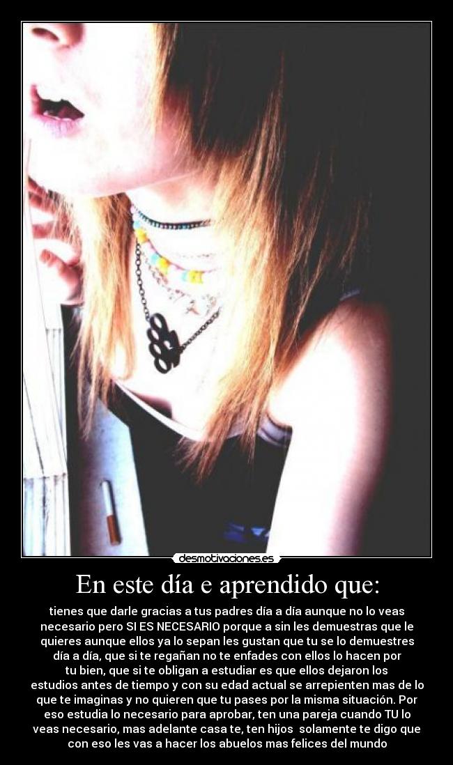 En este día e aprendido que: -