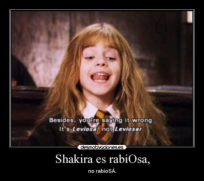 carteles wingardium leviosa shakira rabiosa harry potter hermione posh desmotivaciones