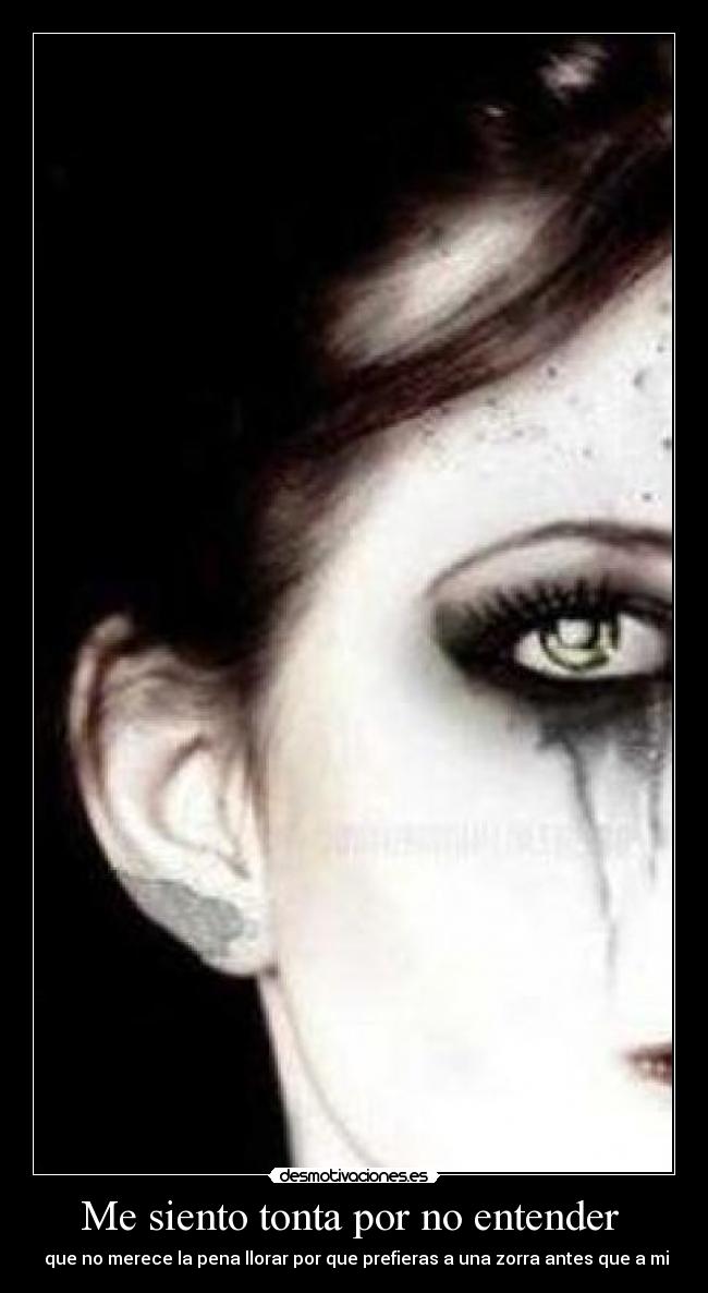 Me siento tonta por no entender - que no merece la pena llorar por que prefieras a una zorra antes que a mi