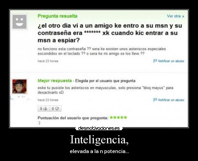 Inteligencia, - 