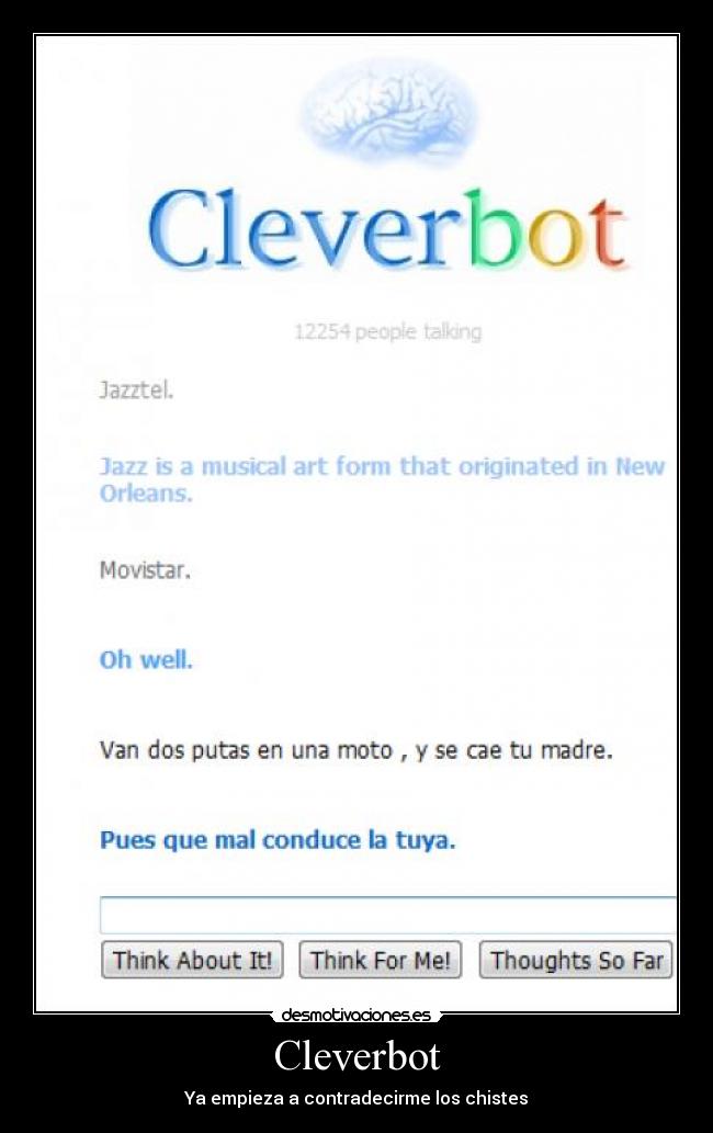 Cleverbot - Ya empieza a contradecirme los chistes
