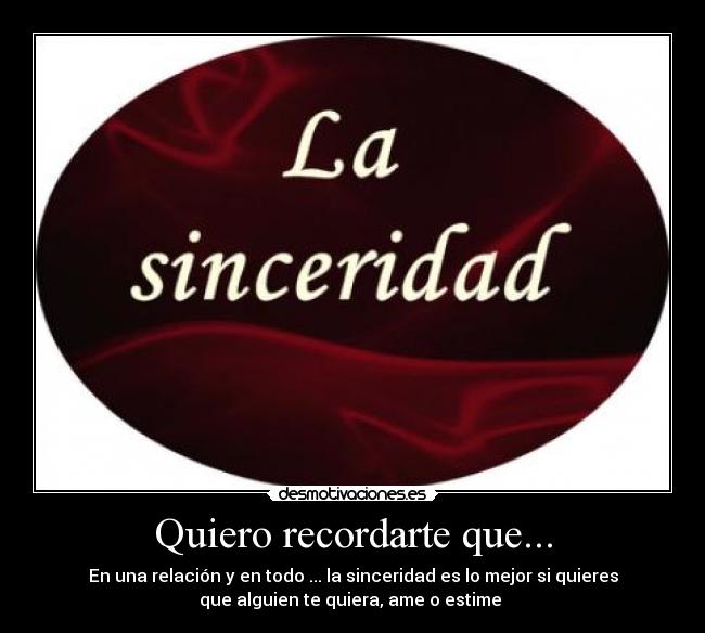 Quiero recordarte que... -