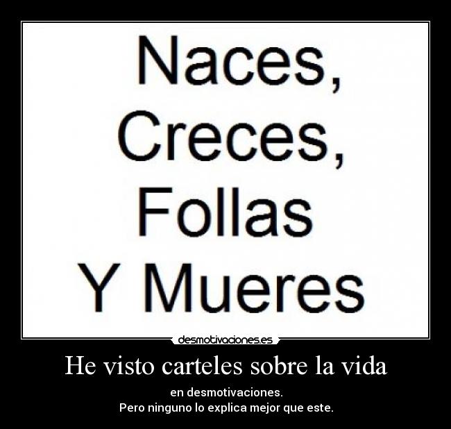 He visto carteles sobre la vida - 