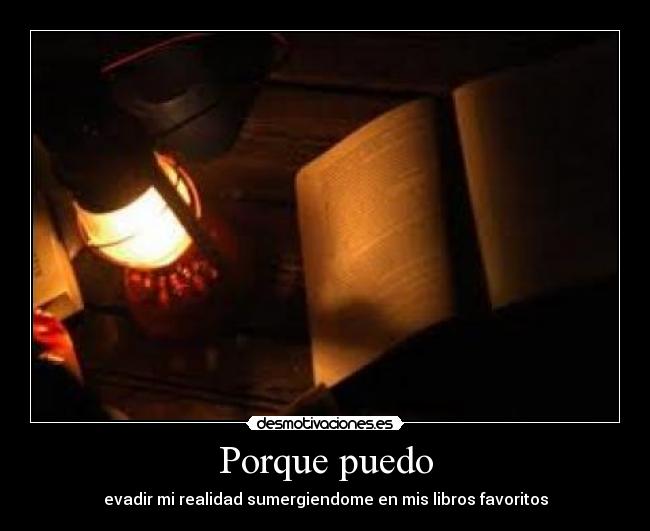 Porque puedo - evadir mi realidad sumergiendome en mis libros favoritos