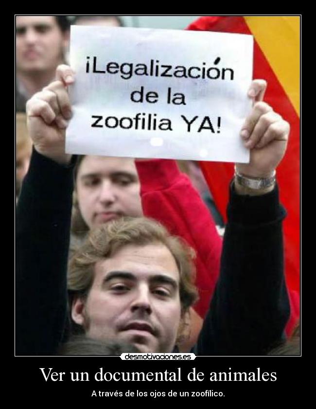 Ver un documental de animales - A través de los ojos de un zoofílico.