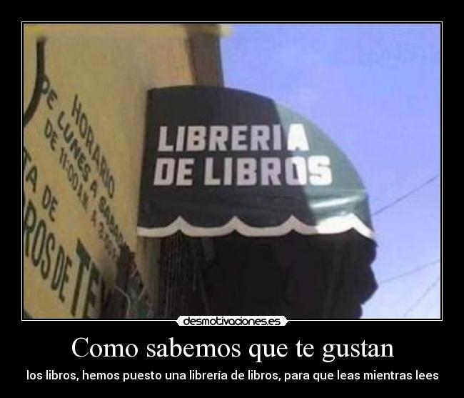 Como sabemos que te gustan - los libros, hemos puesto una librería de libros, para que leas mientras lees
