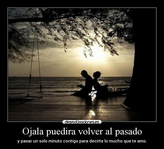 Ojala puedira volver al pasado - y pasar un solo minuto contigo para decirte lo mucho que te amo.