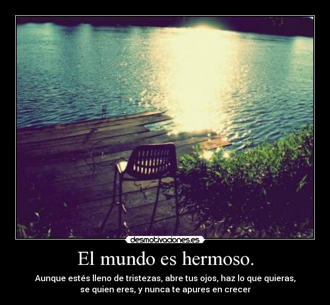 El mundo es hermoso. -