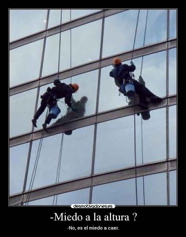 -Miedo a la altura ? - -No, es el miedo a caer.