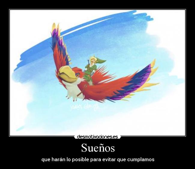 carteles suenos link the legend zelda pajaro desmotivaciones