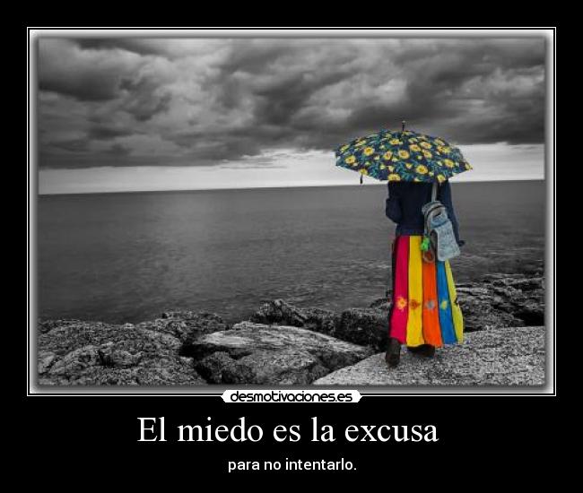 El miedo es la excusa  - para no intentarlo.